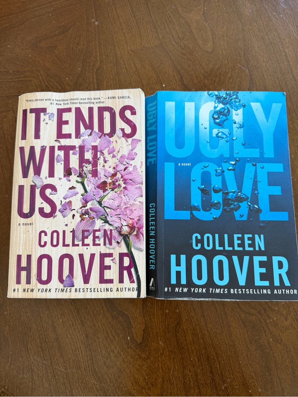Colleen Hoover Paperback Book Bundle - It Ends With Us & Ugly Love (Pink & Blue)